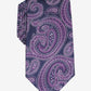 Gravata de seda paisley masculina Tasso Elba roxa tamanho regular