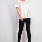Top de algodão com ilhós feminino Style &amp; Co, branco, tamanho grande