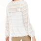 Blusa listrada transparente Alfani feminina, tamanho pequeno, branca