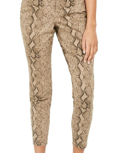 Calça jeans skinny estampada com controle de barriga curvilínea Style &amp; Co feminina, marrom, tamanho 8