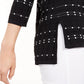 Cardigan feminino Alfani com abertura frontal e ponto pontilhado, preto, tamanho pequeno