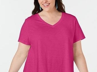 Túnica feminina com acabamento em crochê estilo &amp; co, rosa, tamanho médio