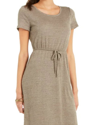 Vestido longo texturizado com amarração na cintura feminino Style &amp; Co, verde, tamanho XX-grande