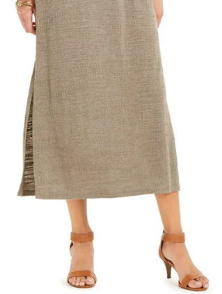 Vestido longo texturizado com amarração na cintura feminino Style &amp; Co, verde, tamanho XX-grande