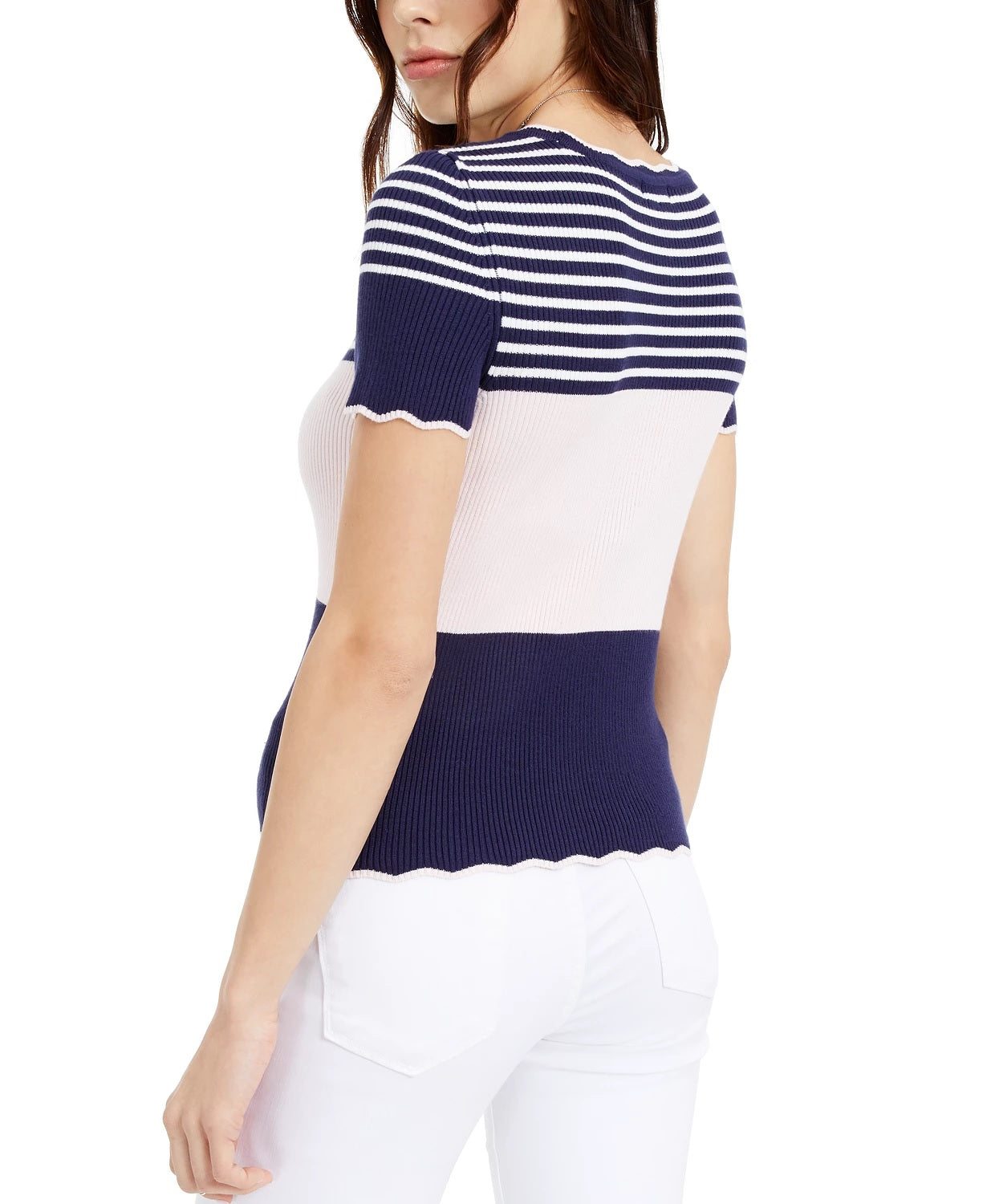 Blusa feminina estampada London da Maison Jules, azul-marinho, tamanho médio