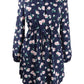 Vestido feminino Maison Jules estampado com bainha dupla e decote aberto, azul-marinho, tamanho grande