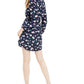 Vestido feminino Maison Jules estampado com bainha dupla e decote aberto, azul-marinho, tamanho extragrande