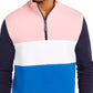 Moletom Club Room Masculino Regular Fit Colorblocked 1/4 Zip Rosa Tamanho Grande