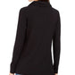Blusa feminina Charter Club com decote careca, preta, tamanho pequeno