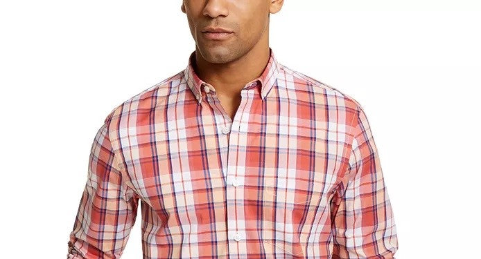 Camisa xadrez masculina Club Room vermelha tamanho pequeno