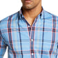 Camisa xadrez masculina Club Room, azul marinho, tamanho pequeno