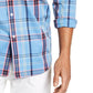 Camisa xadrez masculina Club Room, azul marinho, tamanho pequeno