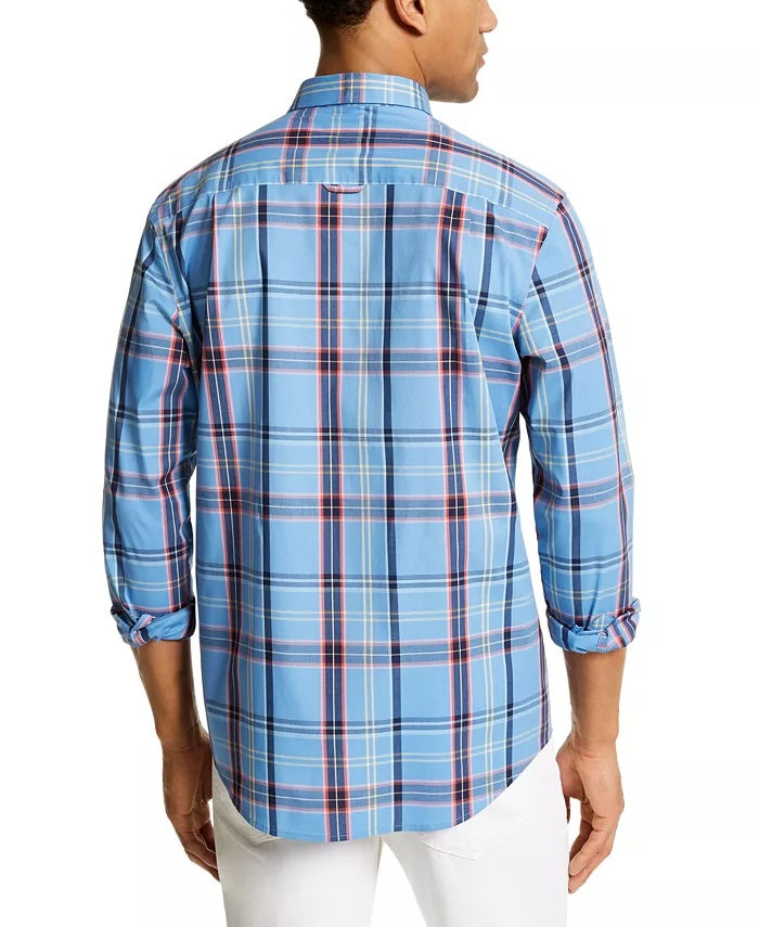 Camisa xadrez masculina Club Room, azul marinho, tamanho XX-G