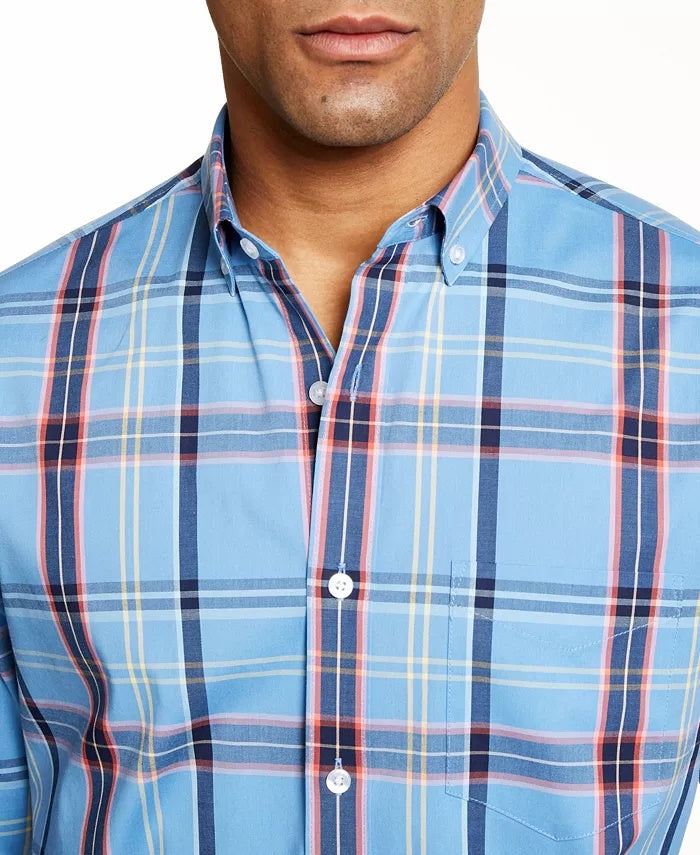 Camisa xadrez masculina Club Room, azul marinho, tamanho XX-G