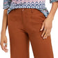 Calça cropped feminina estilo &amp; co, perna larga, marrom, tamanho quadrado 18