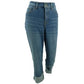 Jeans curto de cintura alta feminino Style &amp; Co, perna reta, azul, tamanho 6