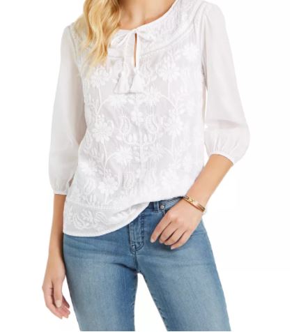 Blusa feminina de algodão estilo camponês, branca, tamanho grande
