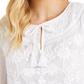 Blusa feminina de algodão estilo camponês, branca, tamanho médio