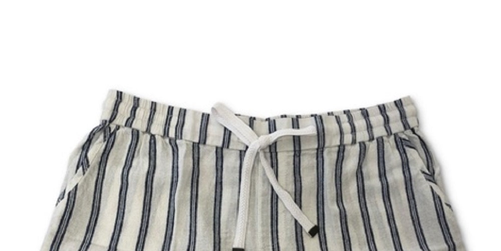 Shorts listrados femininos Style &amp; Co, branco, tamanho médio