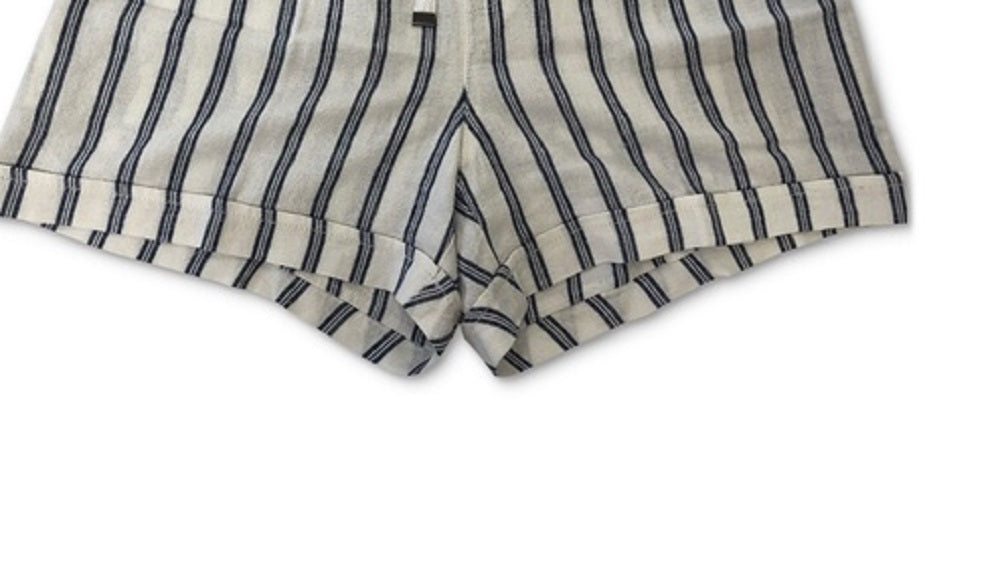 Shorts listrados femininos Style &amp; Co, branco, tamanho médio