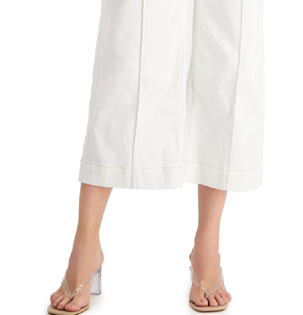 Calça culotte feminina INC International Concepts com amarração na cintura, branca, tamanho 8