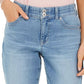 Calça jeans feminina estilo &amp; co, azul, desgastada e curvilínea, tamanho 8