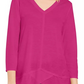 Estilo &amp; Co Feminino Detalhe de Costura Alto Baixo Top Azul Tamanho P