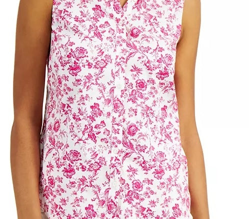 Camisa sem mangas feminina Charter Club com estampa Toile, rosa, tamanho 16