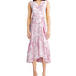 Vestido envelope falso com babados e ilhós estampados Charter Club feminino, rosa escuro, tamanho 8