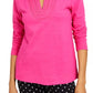 Camiseta feminina bordada de algodão Charter Club, rosa, tamanho médio