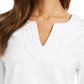 Camiseta feminina bordada de algodão Charter Club, branca, tamanho grande
