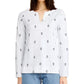 Camiseta feminina Charter Club de algodão com bordado Anchor, branca, tamanho pequeno