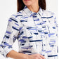 Camisa feminina com estampa de veleiro Charter Club, branca, tamanho grande