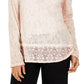 Top Henley de renda feminino Style &amp; Co, rosa, tamanho grande