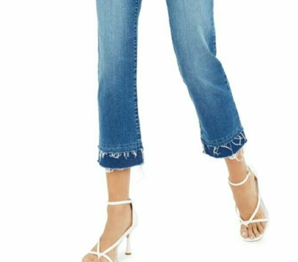 Calça jeans feminina INC International Concepts Curvy com bainha dupla e tornozelo, azul, tamanho 8