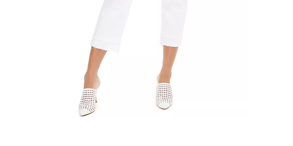 Calça jeans feminina INC International Concepts Curvy com bainha dupla, branca, tamanho 12