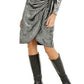 Vestido envelope de veludo com mangas bufantes feminino INC International Concepts, preto, tamanho grande