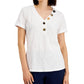 Blusa feminina JM Collection com botões mistos, branca, tamanho pequeno