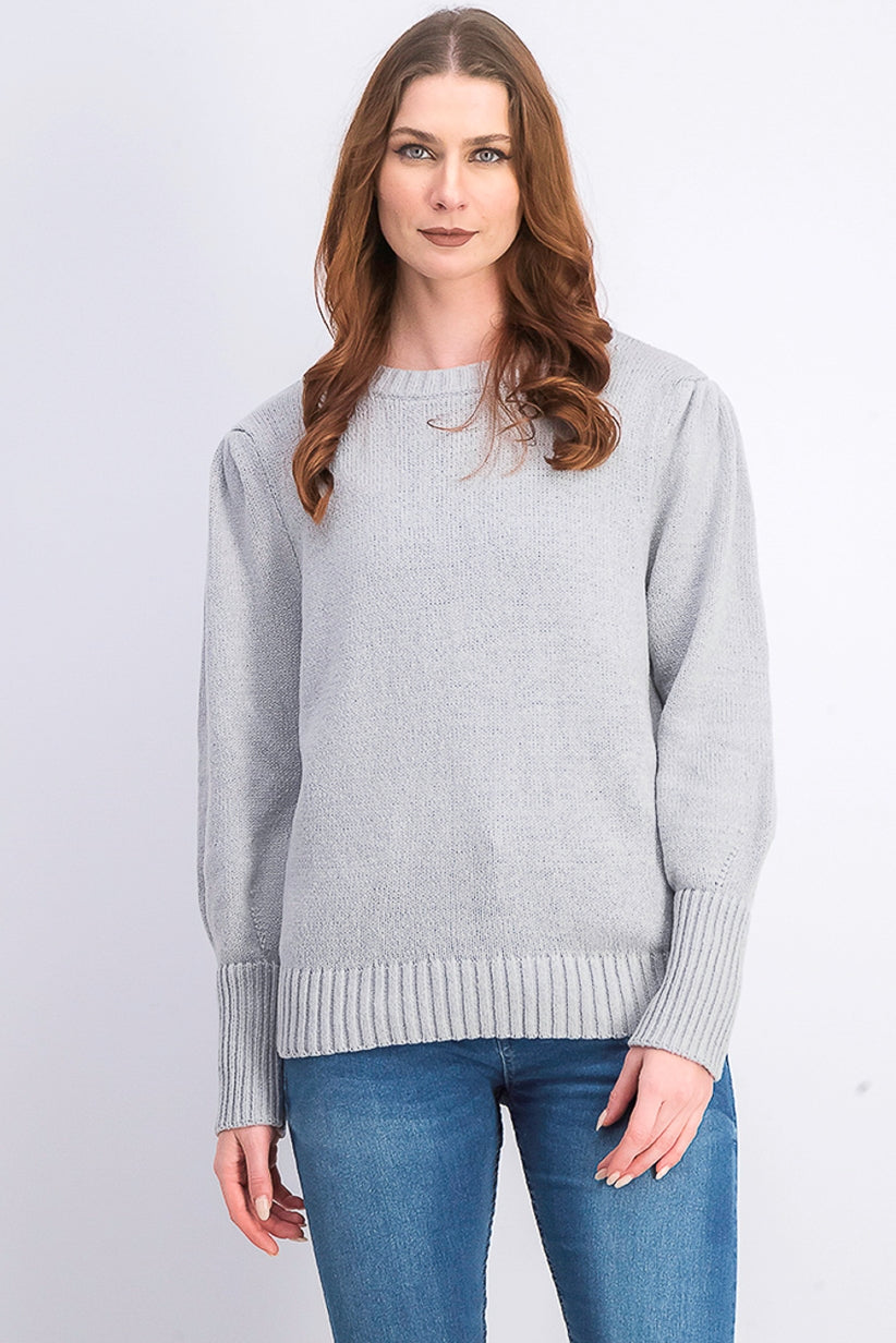 Suéter feminino de manga bufante Style &amp; Co, cinza, tamanho extra pequeno