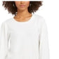 Blusa feminina estilo &amp; co com mangas compridas, branca, tamanho médio