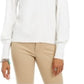 Blusa feminina estilo &amp; co com mangas compridas, branca, tamanho médio