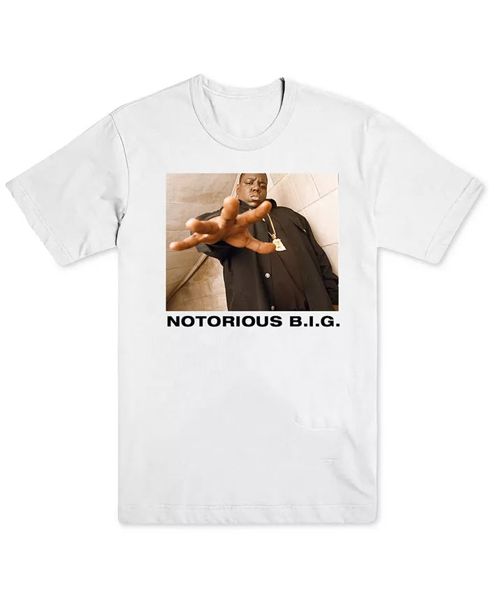 Camiseta masculina Notorious BIG Graphic da Merch Traffic, branca, tamanho pequeno