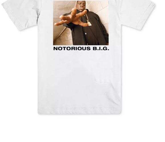 Camiseta masculina Notorious BIG Graphic da Merch Traffic, branca, tamanho pequeno