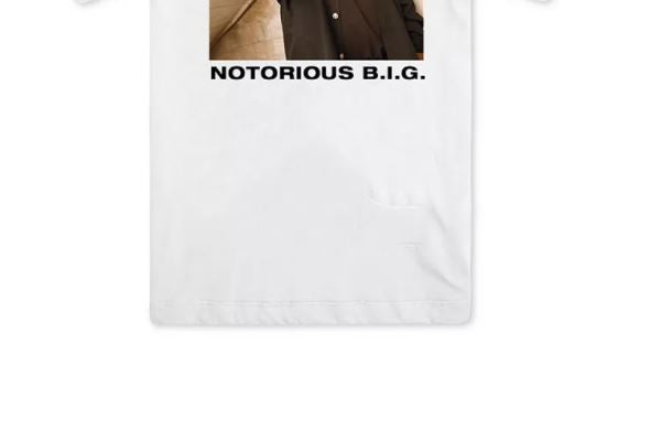 Camiseta masculina Notorious BIG Graphic da Merch Traffic, branca, tamanho pequeno
