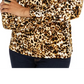 Blusa feminina Thalia Sodi estampada com ombros descobertos, preta, tamanho extra grande