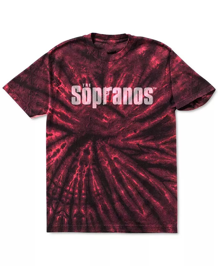 Camiseta masculina Merch Traffic Tie Dye Sopranos Graphic, vermelha, tamanho grande