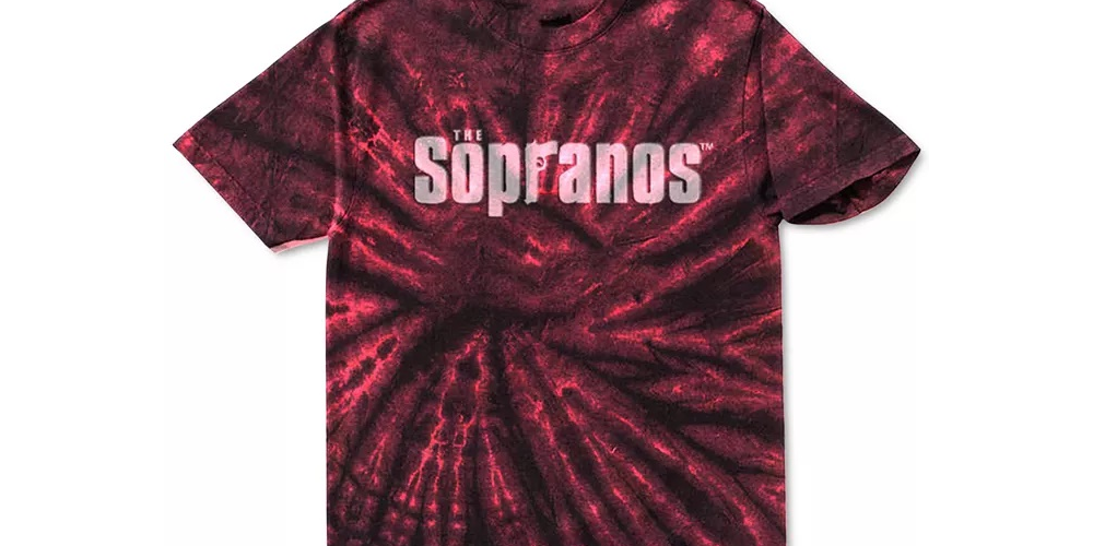 Camiseta masculina Merch Traffic Tie Dye Sopranos Graphic, vermelha, tamanho grande