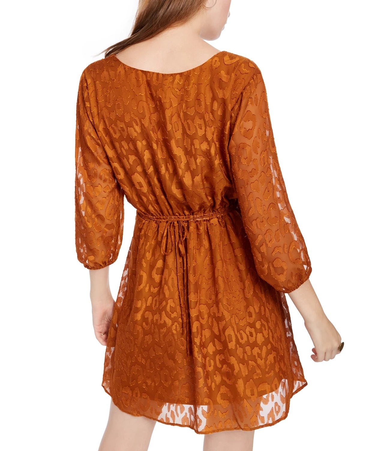 Vestido de chita com relevo BCX Juniors laranja tamanho extragrande