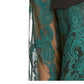 Camisa feminina Thalia Sodi com botões e estampa de mídia mista, verde, tamanho médio