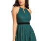 Vestido de renda com decote em corrente feminino Thalia Sodi, verde, tamanho extragrande